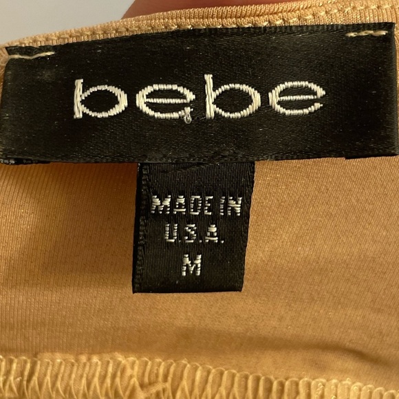 bebe 90s Y2K Tan Metallic Cami Dress - Picture 6 of 6